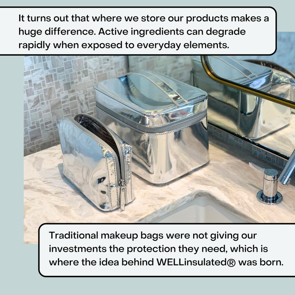 Metallic Silver Performance Beauty Case | WELLinsulated | Award Winner