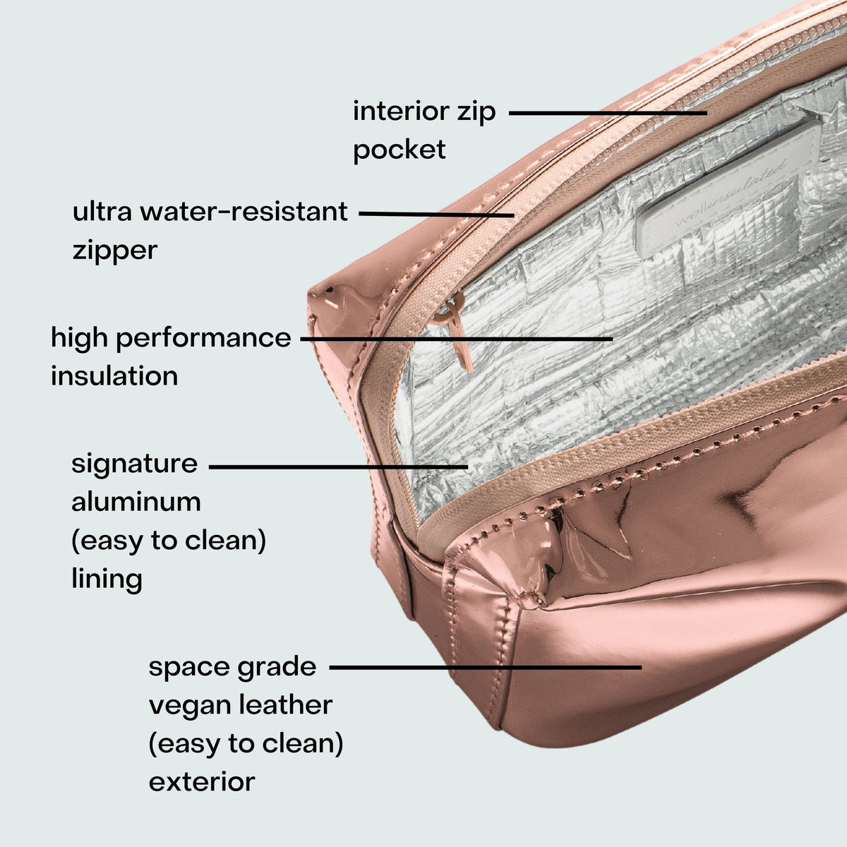 WELLinsulated Performance Beauty Bag Rose Gold