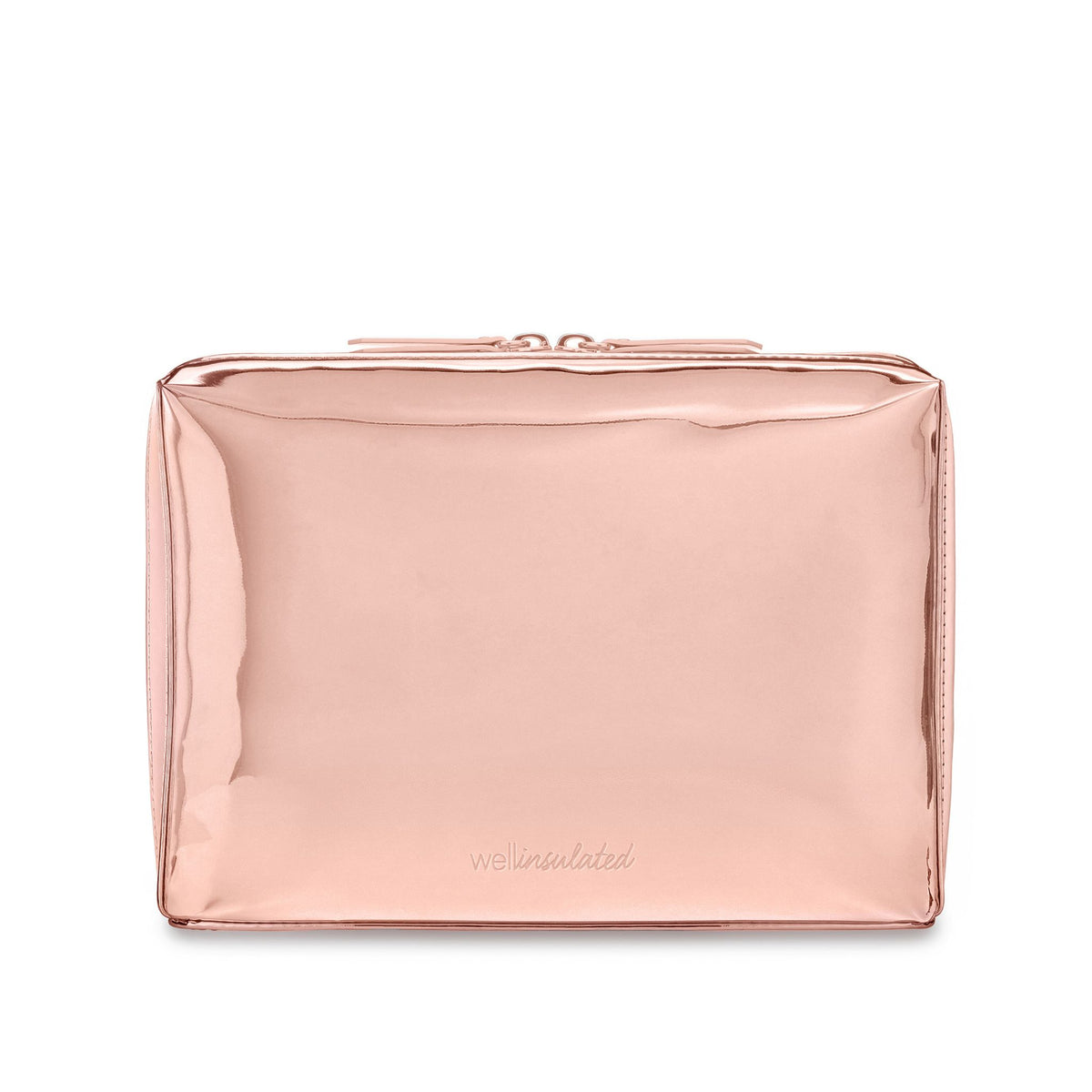 WELLinsulated Performance Beauty Case showing its high quality, easy to clean, metallic mylar coated exterior.