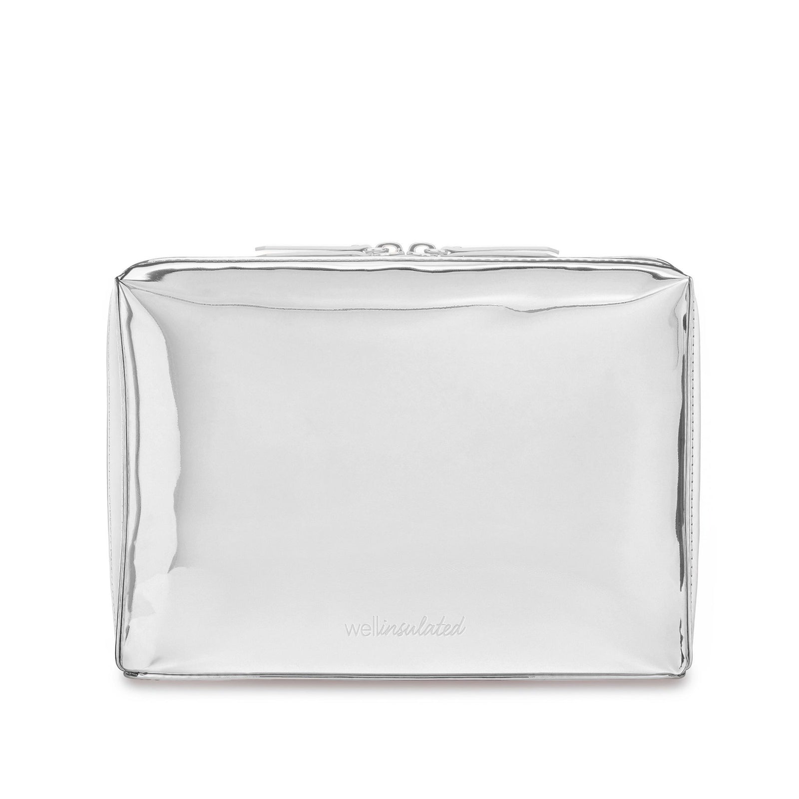WELLinsulated Performance Beauty Case showing its high quality, easy to clean, metallic mylar coated exterior.