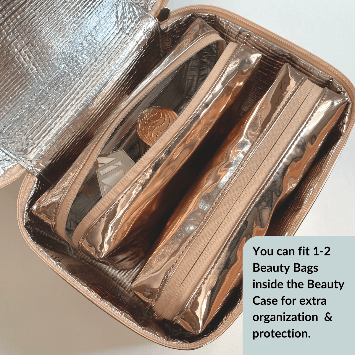 WELLinsulated Insulated Beauty Bag in Rose Gold Thermal Cosmetic